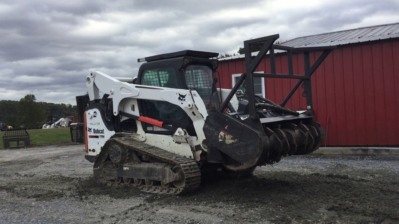 Bobcat T750 Skid Steer with Mulching Head YouTube