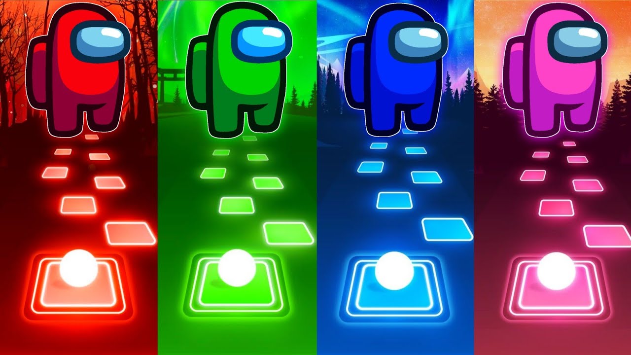 Among Us VS Among Us VS Among Us VS Among Us - Tiles Hop Music Tiles Ball