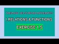EXERCISE 1.5||TENTH STANDARD MATHEMATICS|| RELATIONS AND FUNCTIONS #class10maths, #samacheermaths