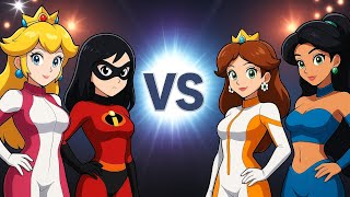 WWE 2K25 Violet Parr and Princess Peach VS Princess Daisy and Jasmine