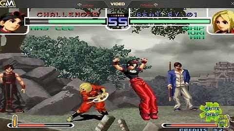 Kof 2002 fight BENIMARU, CHANG,VANESSA VS HANSOU,ATHENA, CHIN