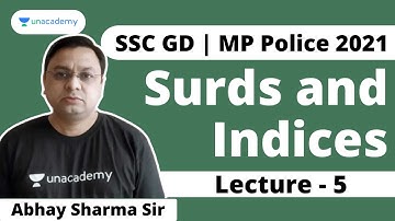 Math for MP Police and SSC GD | Surds and Indices | घातांक- करणी | MP Constable | SSC GD | Abhay Sir