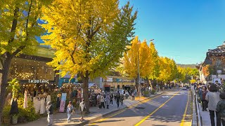 A beautiful Autumn Has Come To Samcheongro Street Seoul | Walking Tour Korea 4K HDR