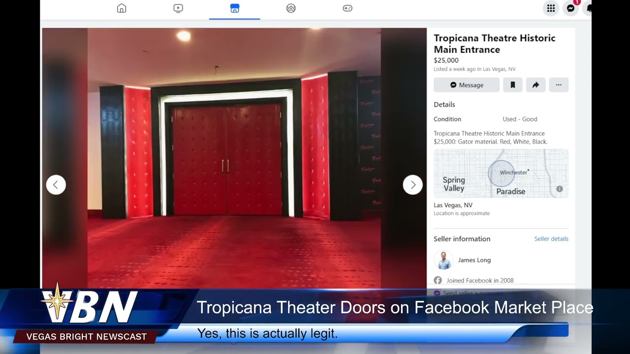 Tropicana Theater Doors on Facebook Market Place