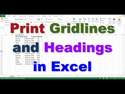 Print Gridlines and Headings In Excel