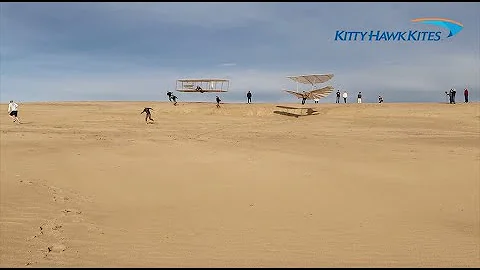 Lilienthal and Wright gliders flying together for the first time in history!