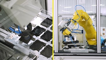 Automated Electronics (IOT) Assembly Line with 7 FANUC robots. High-speed, Precise, and Versatile