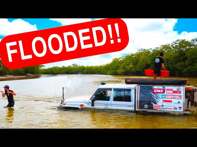 $200k Landcruiser flooded crossing the Jardine River!!! class=