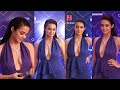 Surveen chawla  flaunts her  huge hot  exy  cleavage plunging neckline asymmetric gown