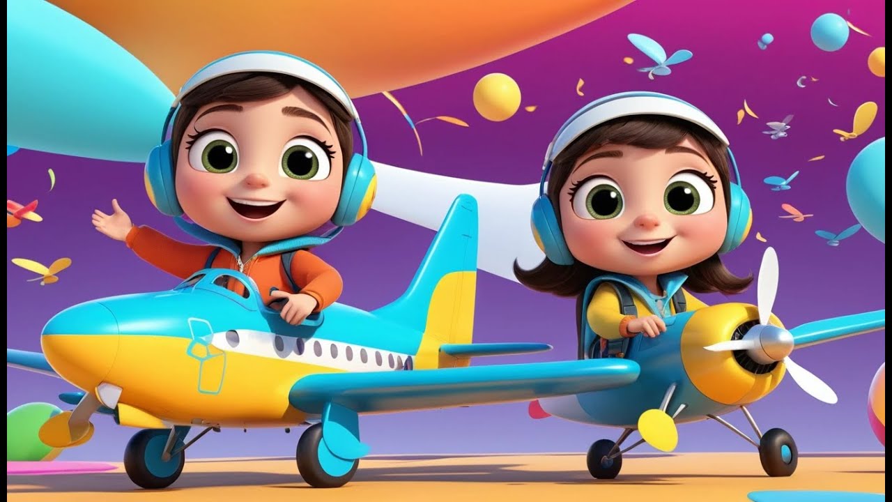 Hickory Dickory Dock with Talking Airplanes on Moon Bridge | Fun Airplane Song for Kids | Magical