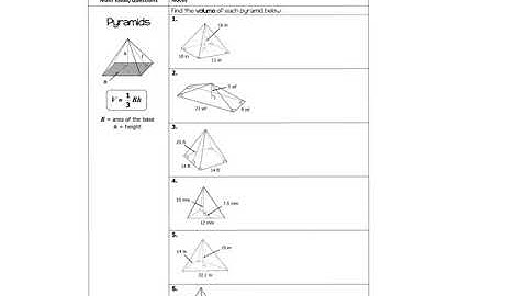 Geo 11.3 Volume of Pyramids & Cones