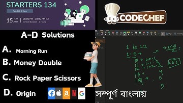 Codechef | Starters 134 | A-D | Money Double | Rock Paper Scissors | Origin | | Bangla | Beginners |