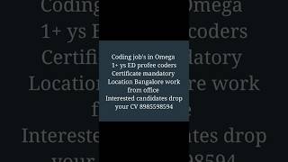 Medical Coding Jobs in Bangalore | Omega Hiring | ProFee &amp; ED coder#MedicalCodingJobs#cpc#aapc#ahima