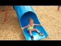 Outdoor playground fun for children  family park with slides  playground song