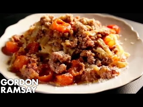 Tagliatelle with Quick Sausage Meat Bolognese - Gordon Ramsay