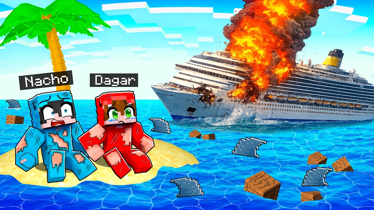 Sobrevivimos al Accidente en BARCO en una ISLA en Minecraft