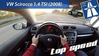 VW Scirocco 1.4 TSI (2008) on German Autobahn - POV Top Speed Drive