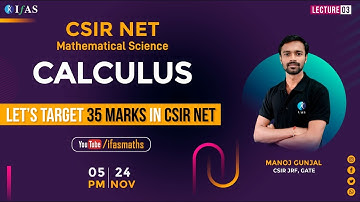 CSIR NET Mathematical Science Calculus Lecture -3 | Important Concept & Question Practice | IFAS