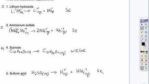 Writing Dissociation Equations for Electrolyte lab