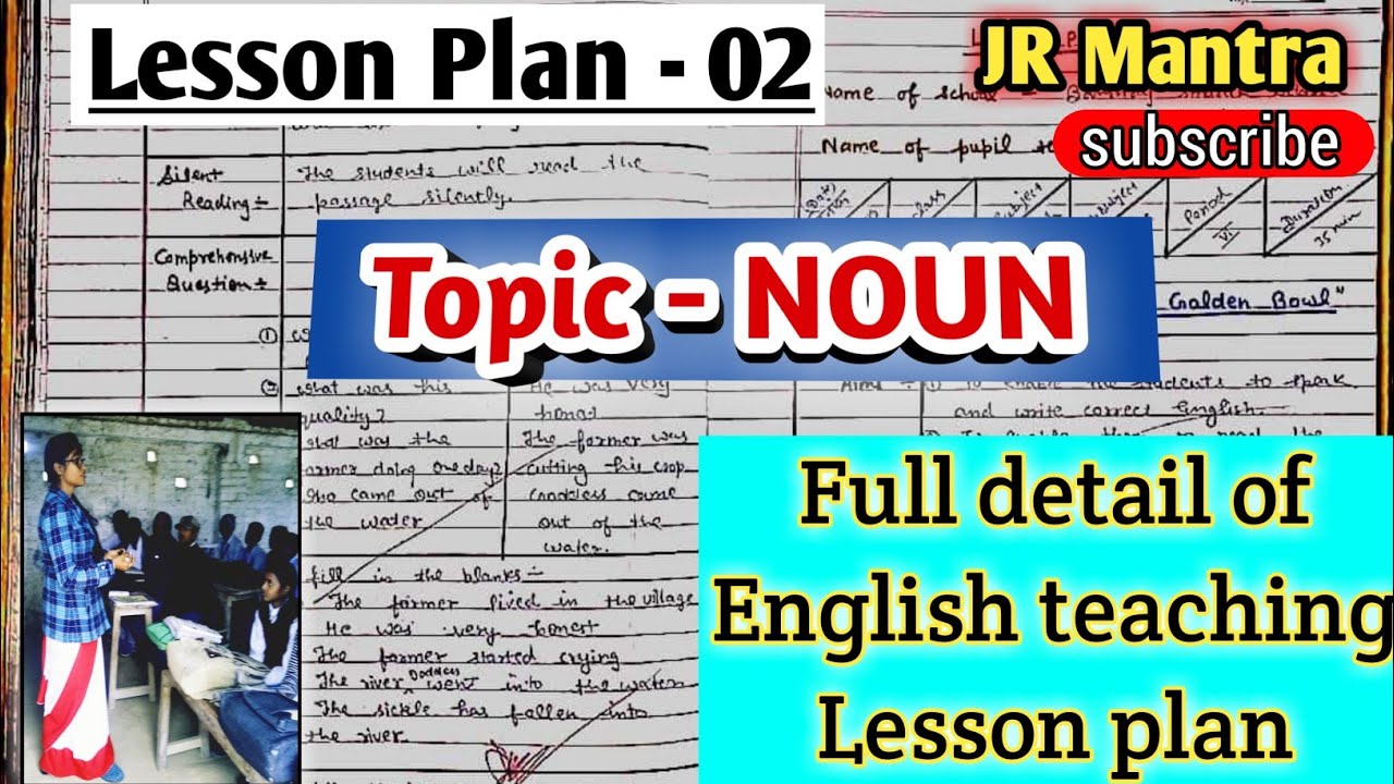 Noun Lesson Plan B Ed Second Year English Lesson Plan English Lesson 