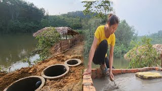 Share how to install a biodegradable toilet using a concrete ball pipe. Peaceful life