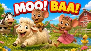 Learn Farm Animal Sounds 🐮 Educational Animal Song for Kids &amp; Toddlers | Mimi Mouse