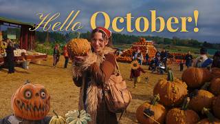 🎃 Hello October! Visiting my First Pumpkin Patch,  Making Apple Cobbler and Knitting 🧶🍂