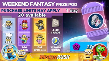 New Event Weekent Fantasy & Prize Pods Opening Minion Rush gameplay walkthrough