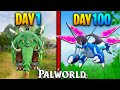 I survived palworld for 100 days  new pokemon game 2024