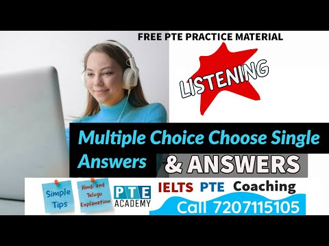 Pte Listening Multiple Choice Single Answer New Video PTE Academy