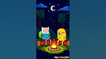 Adventure Time Pixel Art | Finn and Jake by the Campfire #adventuretime #pixelart   #cartoonshorts