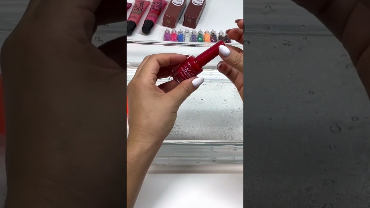 MIXING SLIME WITH NAIL POLISH 