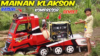 DEMI KLAKSON BASURI!! TRUK DIMAS MUAT KOMPRESOR DAN GENSET, FULL TELOLET BASURI TANPA HENTI