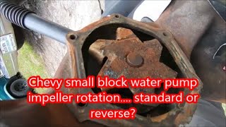 Chevy small block water pump impeller rotation direction