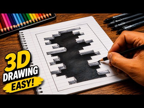 ✅How to Turn Notebook Paper into a 3D Broken Floor (Step-by-Step)