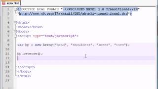 Beginner JavaScript Tutorial -- 32 -- reverse, push, sort