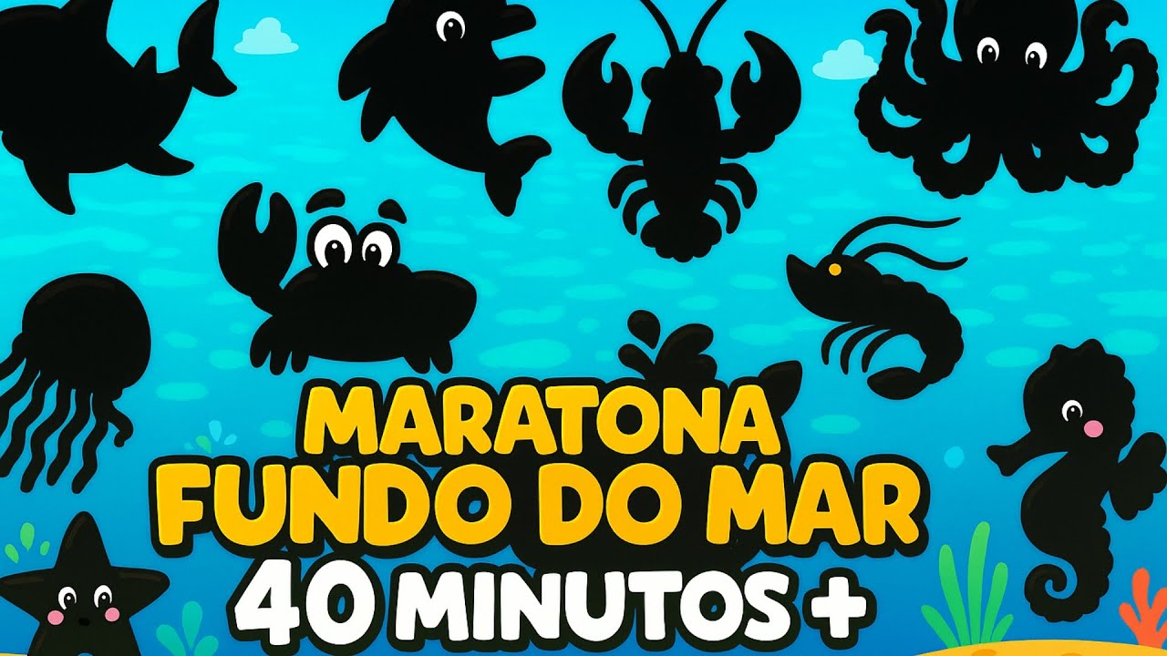 🐠🌊 Maratona Fundo do Mar!Você conhece esse animal? Sombras+Sons dos Animais🐬Vídeo Educativo Infantil