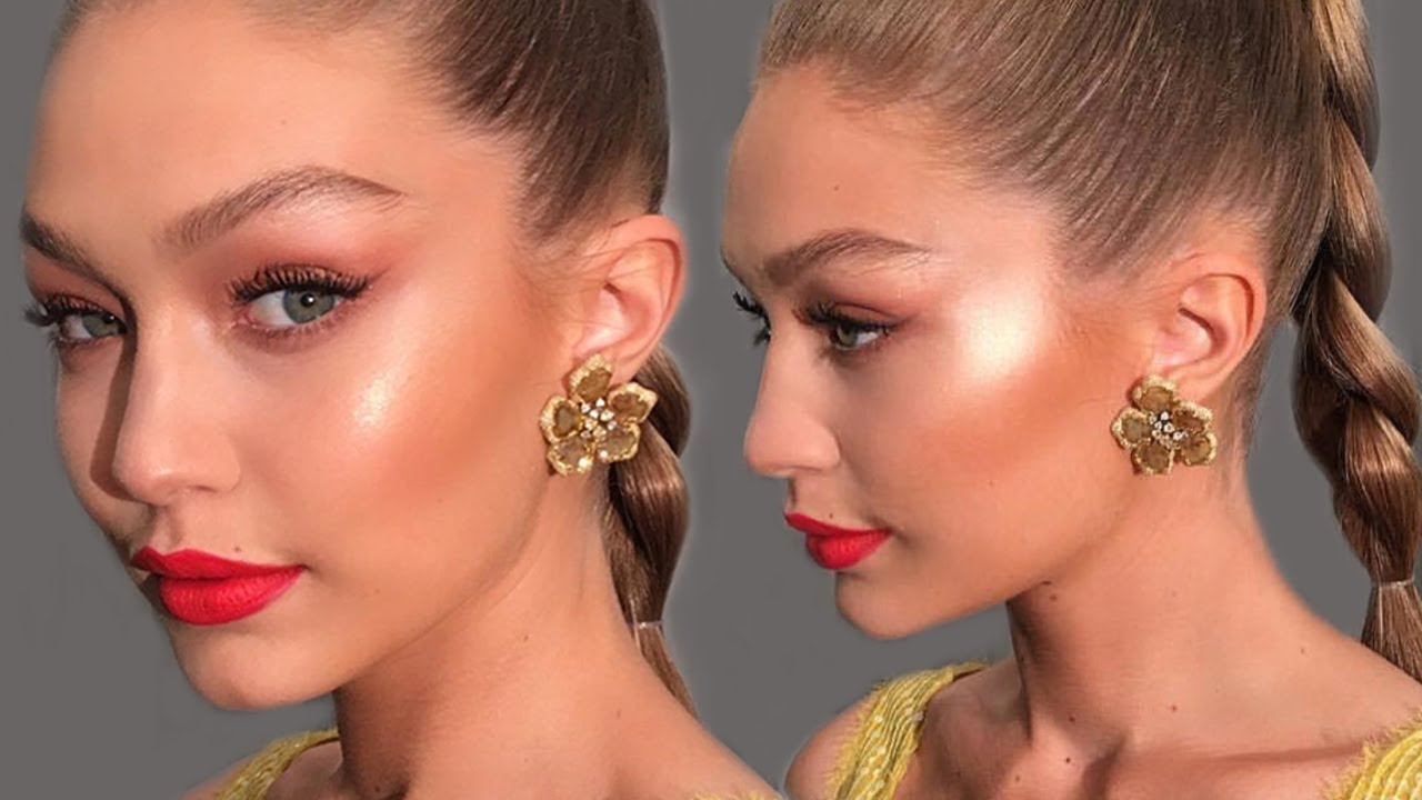 Gigi Hadid Bronze Gold And Bold Lip Makeup Tutorial Eman YouTube