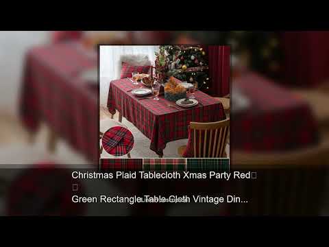 Christmas Plaid Tablecloth Xmas Party Red Green Rectangle Table Cloth Vintage Dining Table Cove
