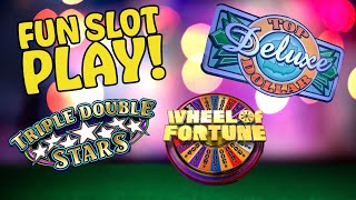 ⭐ Triple Double Stars ⭐ Wheel of Fortune  Top Dollar DELUXE! Slot Machine live play!