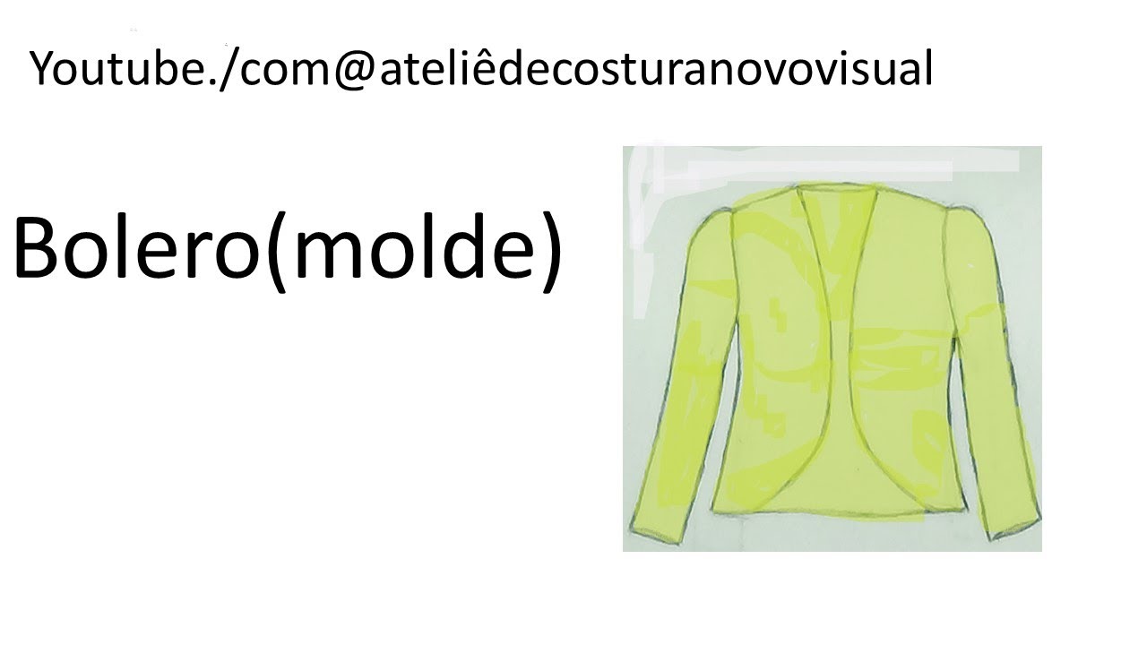 (Molde)  de Bolero ,para iniciantes da costura