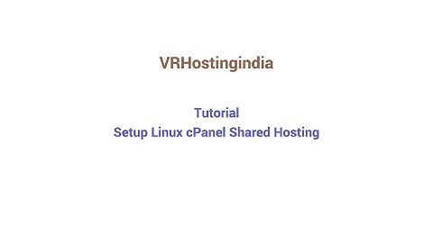 Setup cpanel linux hosting (VRHostingindia)