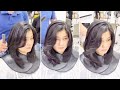 Easy Long Layered Haircut Tutorial with Round Layers &amp; Curtain Bangs