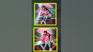 Rain Couples With Umbrella Ai Photo Editing #rain#photoediting #viral #new #trendingvideo #ai #love