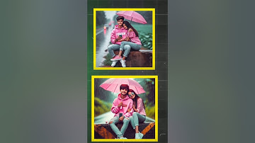 Rain Couples With Umbrella Ai Photo Editing #rain#photoediting #viral #new #trendingvideo #ai #love