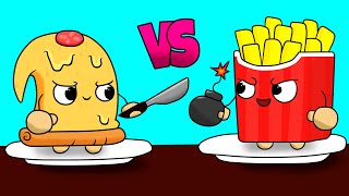 Nos CONVERTIMOS en COMIDA!! PIZZA vs PAPAS FRITAS (Ultra FoodMess)