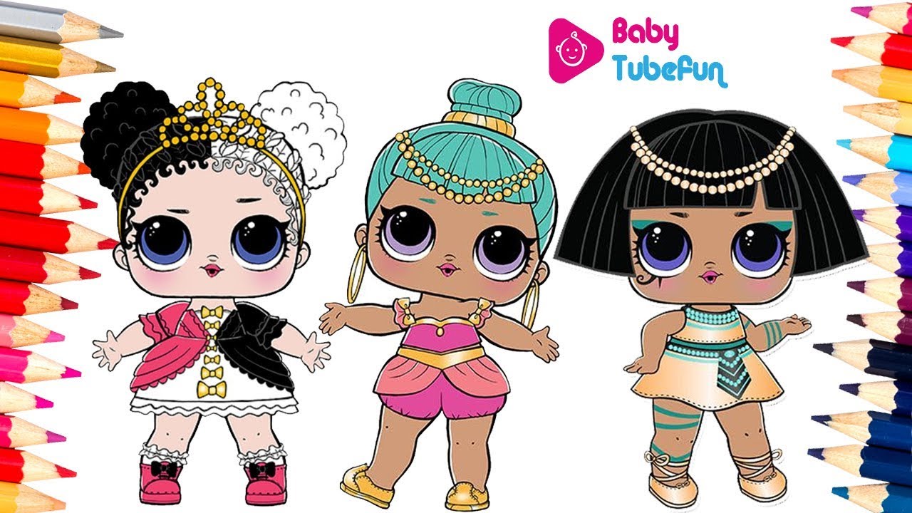 colouring lol surprise dolls colouring pages, Heartbreaker, Genie, Pharaoh Babe - YouTube