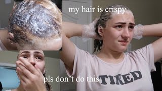 BLEACHING MY HAIR AND RUINING IT (fail lol)