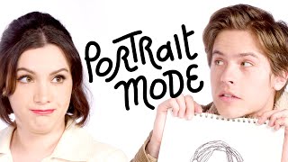 Dylan Sprouse & Hannah Marks Draw Each Other's Portraits | Portrait Mode | Harper's BAZAAR