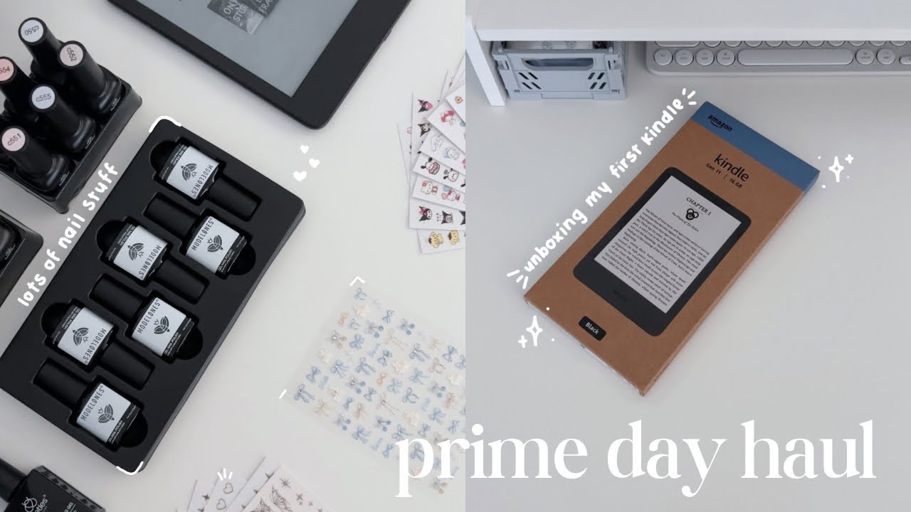 🛒 prime day haul + kindle unboxing: alot of nail supplies, getting my my first ever kindle!!  